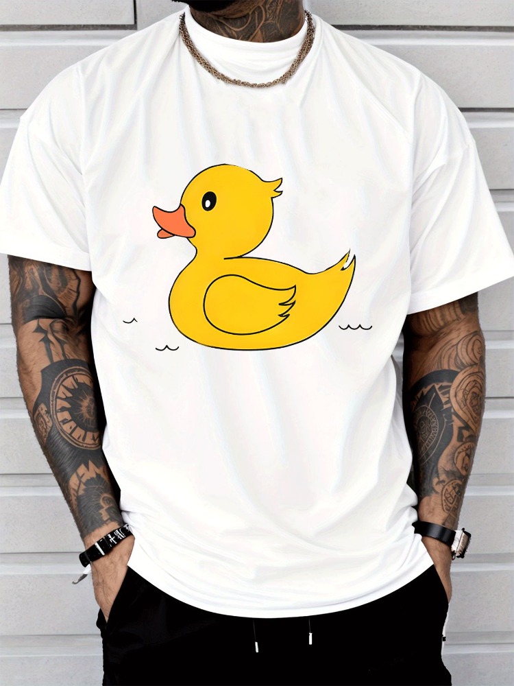 Street Fashion Outfit For Men - Black Mens Summer Tee Cute Yellow