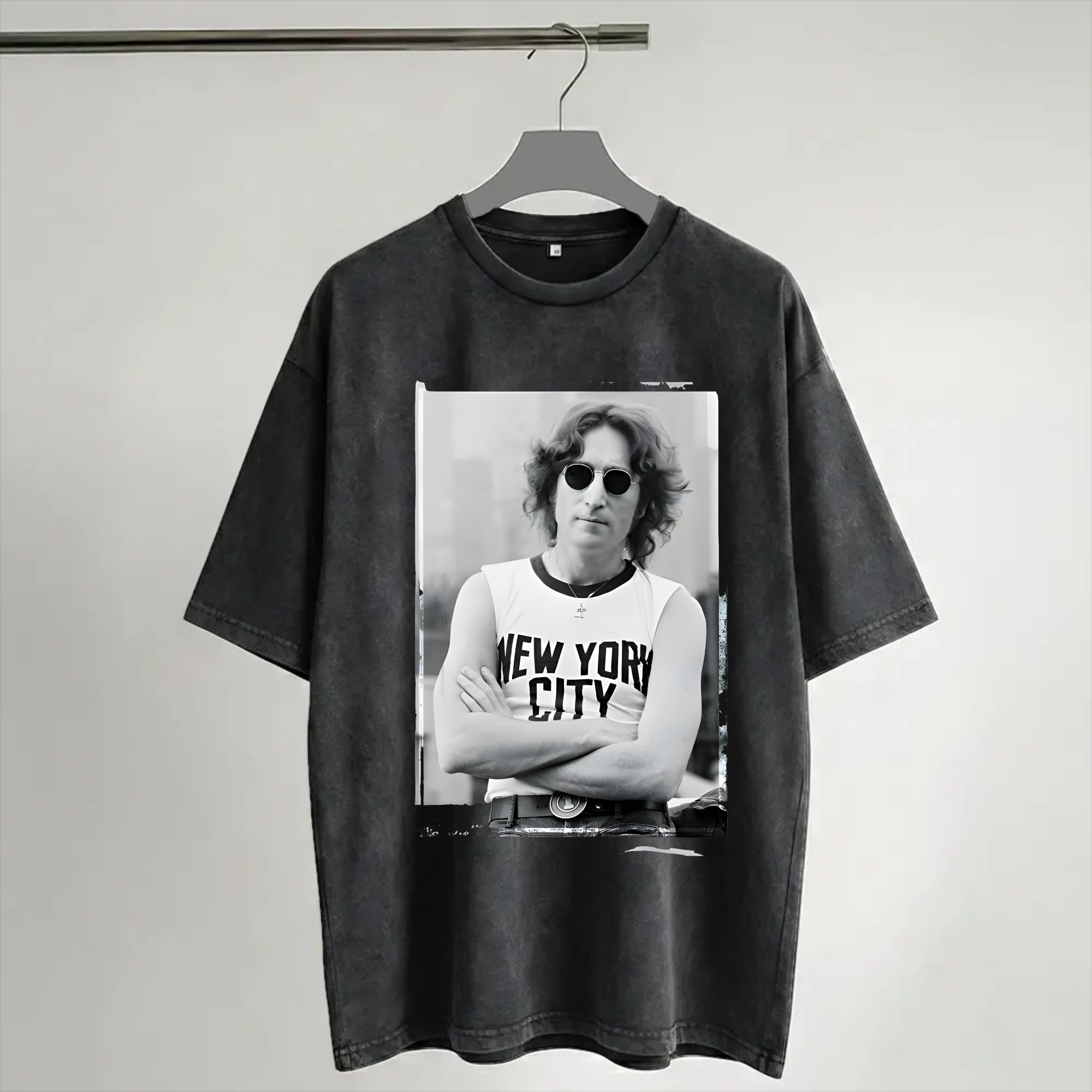 Street Fashion Outfit For Men - Harajuku Washed Shirt John Lennon 1972