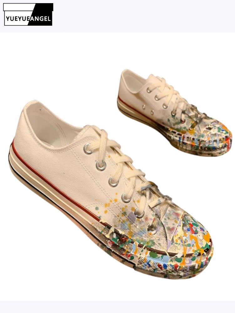 Street Fashion Styles - Womens Spring New Lace-Up Painted Low