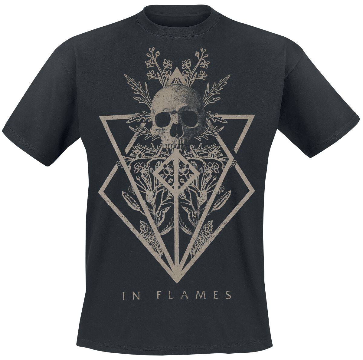 Street Fashion Logo - Skull Logo in Flames T-Shirt Men