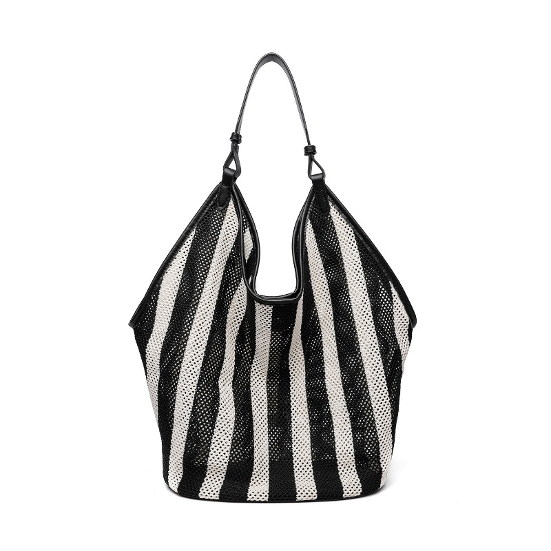 Striped Woven Large Capacity T - đánh giá và giá Tote Bag Canvas Print