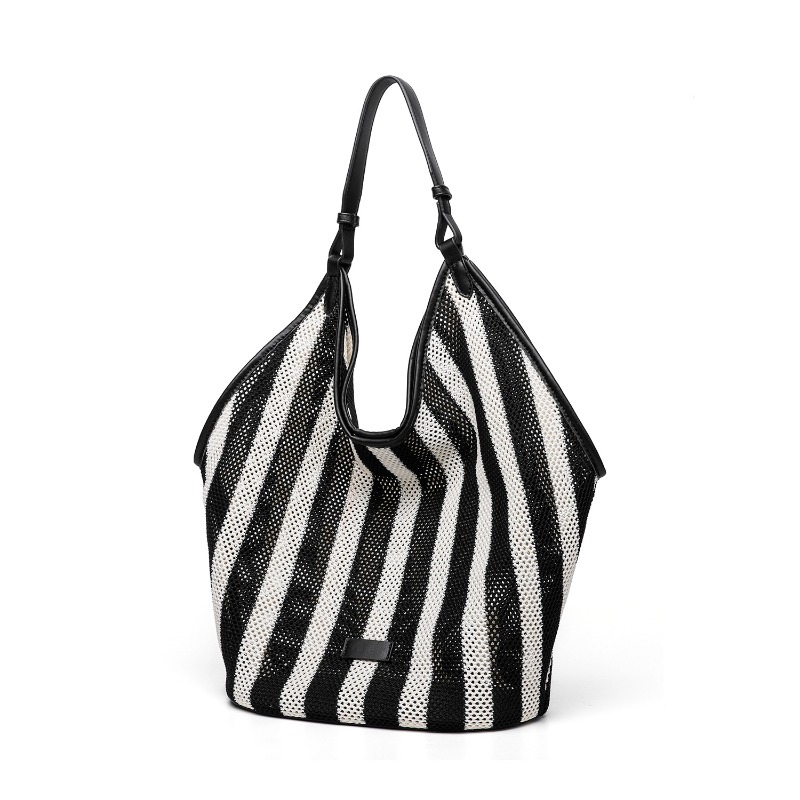Striped Woven Large Capacity T - đánh giá và giá Tote Bag Canvas Print