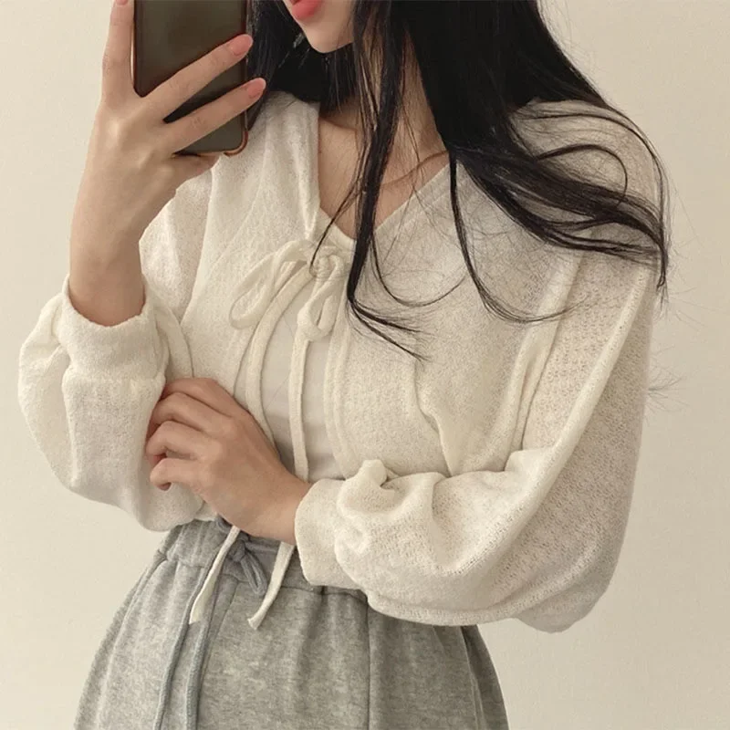 Summer Women Knitted Cardigan  - đánh giá và giá Korean Street Fashion Female