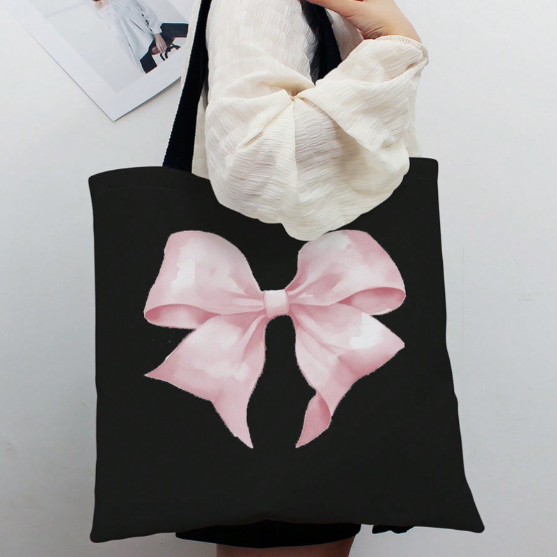 ROMWE Kawaii Bow Pattern Canva - đánh giá và giá Tote Bag Canvas Print