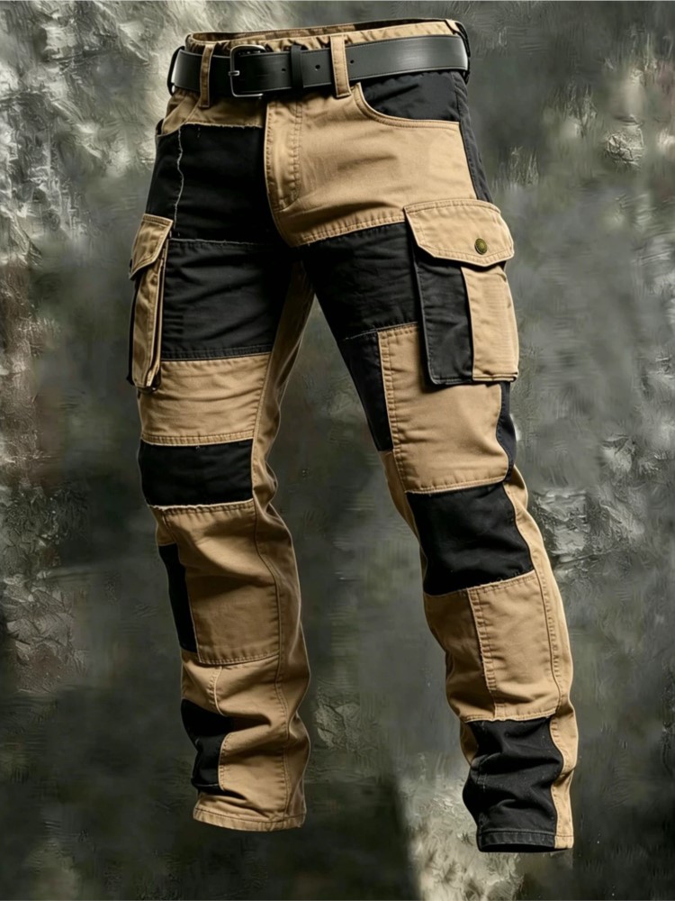 Cotton Men Cargo Pants Khaki C - đánh giá và giá Street Fashion Art