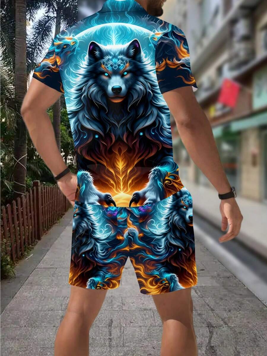 Men's Fashion 3D Wolf Print Zi - đánh giá và giá Street Fashion Styles