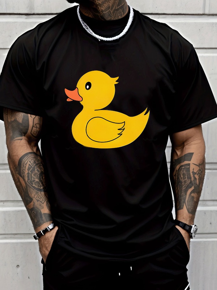 Black Mens Summer Tee Cute Yel - đánh giá và giá Street Fashion Outfit For Men