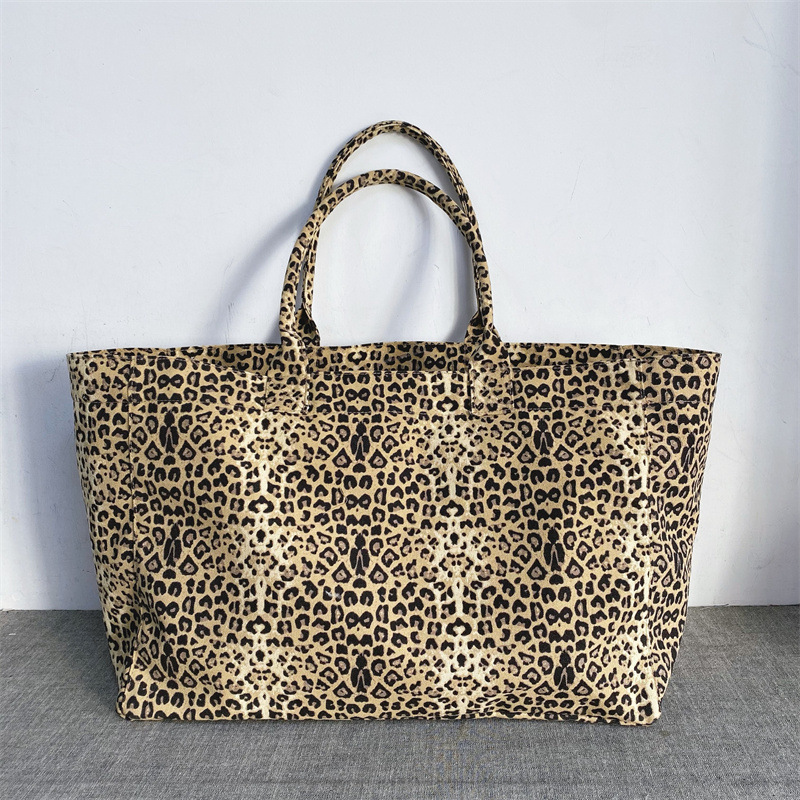 Unisex Leopard Print Embroider - đánh giá và giá Tote Bag Canvas Print
