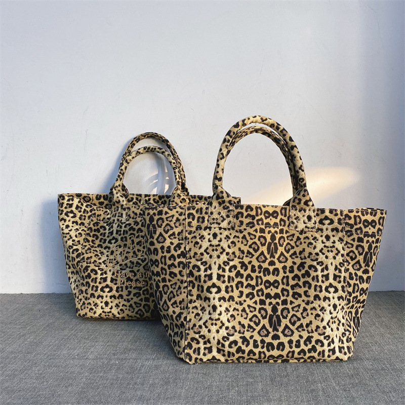 Unisex Leopard Print Embroider - đánh giá và giá Tote Bag Canvas Print