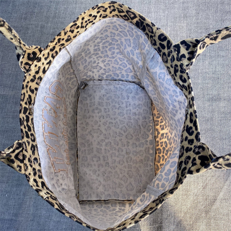 Unisex Leopard Print Embroider - đánh giá và giá Tote Bag Canvas Print