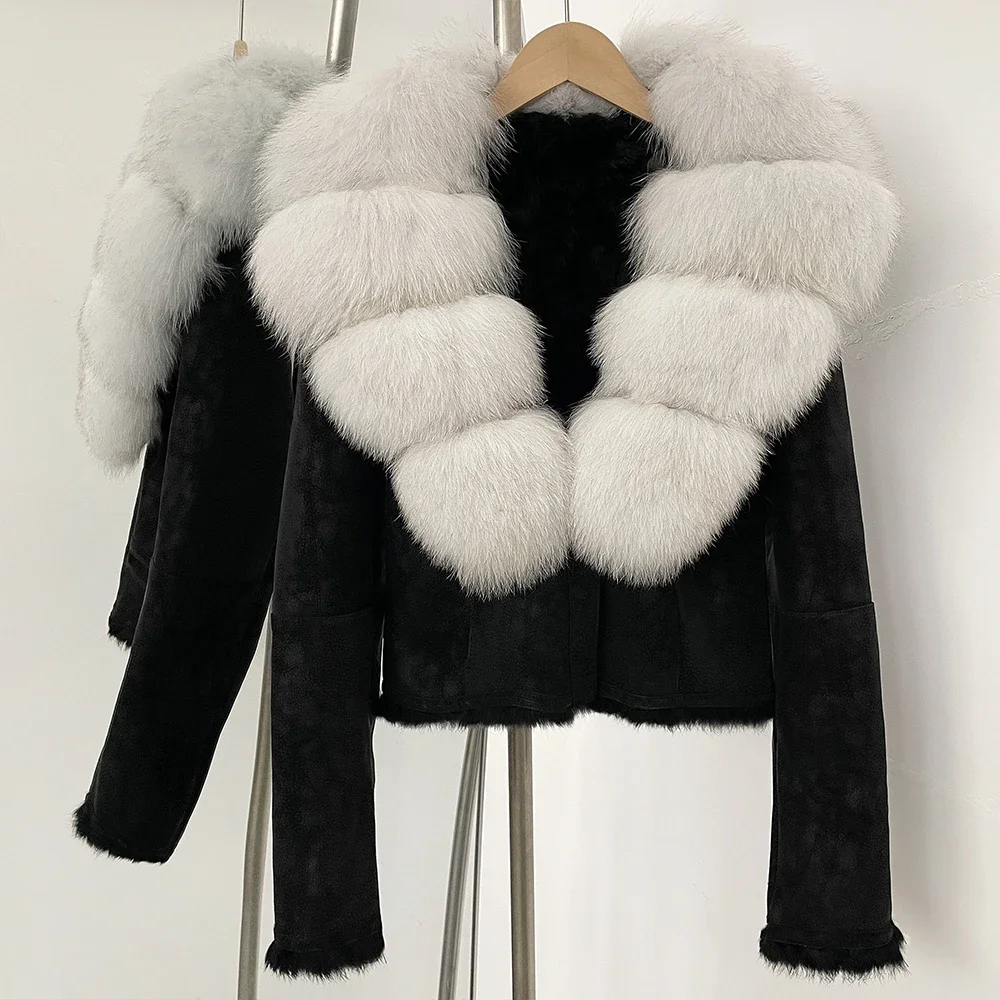 OFTBUY Natural Fox Fur Collar  - đánh giá và giá Street Fashion Store