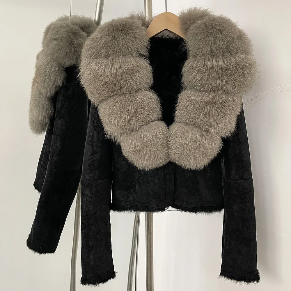 OFTBUY Natural Fox Fur Collar  - đánh giá và giá Street Fashion Store