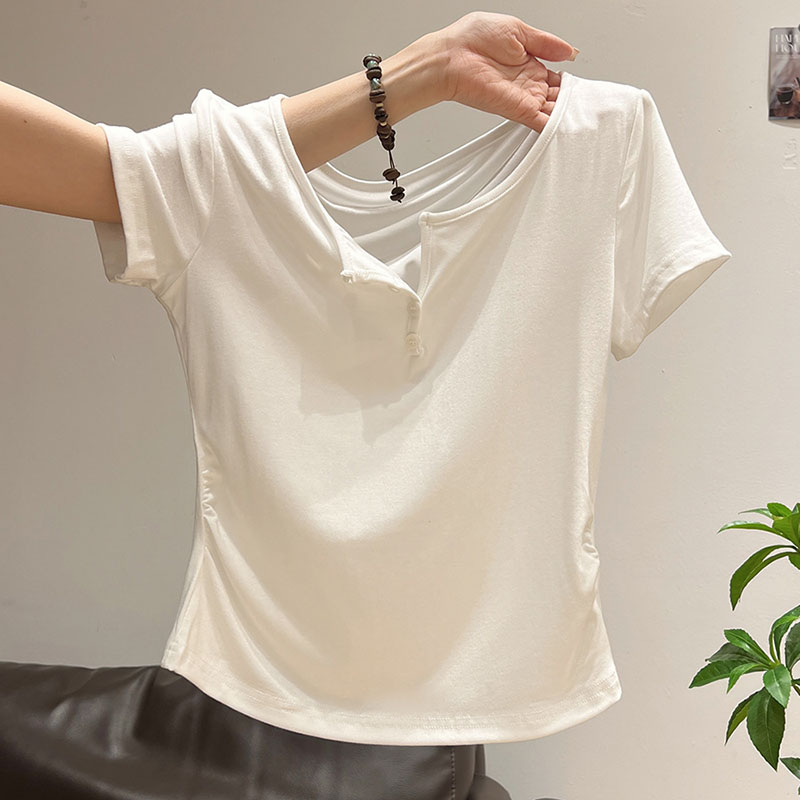 Women's Half-open Collar Butto - đánh giá và giá Korean Street Fashion Female