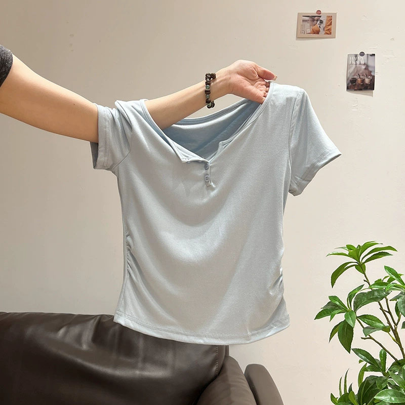 Women's Half-open Collar Butto - đánh giá và giá Korean Street Fashion Female