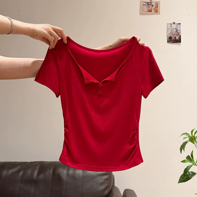 Women's Half-open Collar Butto - đánh giá và giá Korean Street Fashion Female