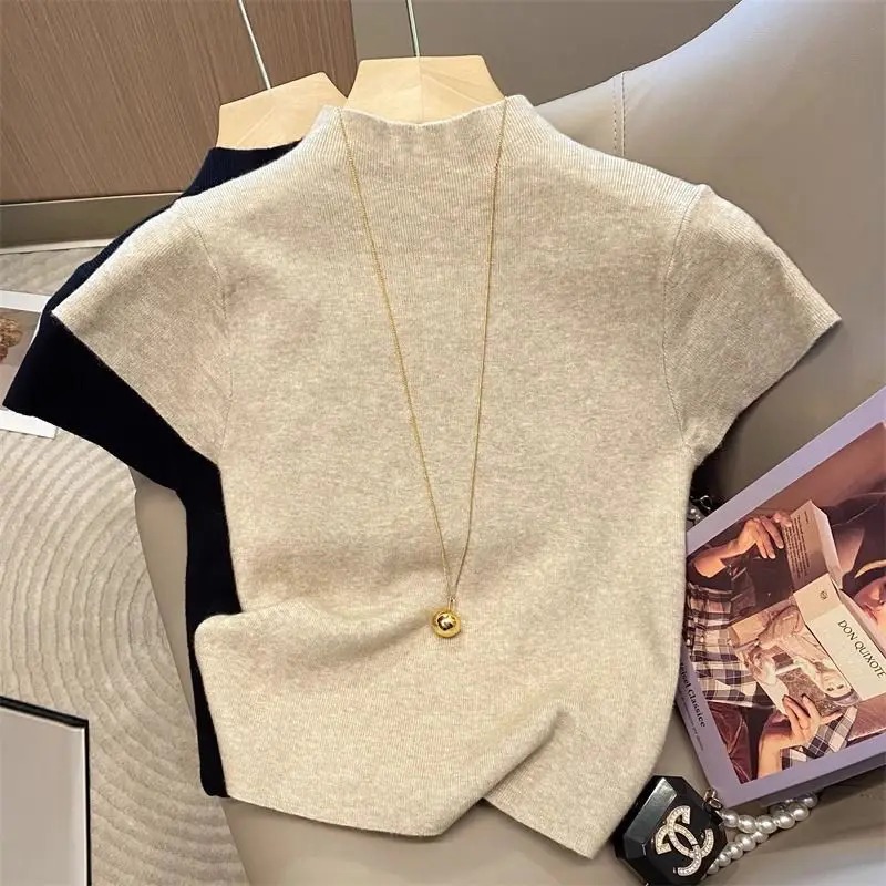 Fashion Basic Half High Neck K - đánh giá và giá Korean Street Fashion Female