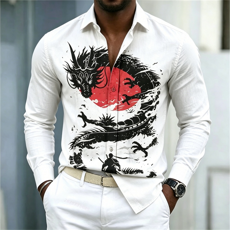 2026 New Men's Shirt White Bla - đánh giá và giá Street Fashion Styles
