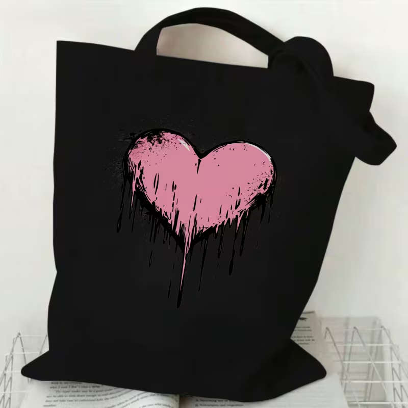 Leopard Print Heart Love Lette - đánh giá và giá Tote Bag Canvas Print