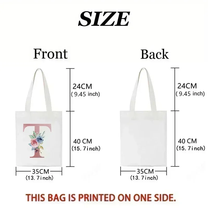 1pc Floral Love Letter Print T - đánh giá và giá Tote Bag Canvas Print