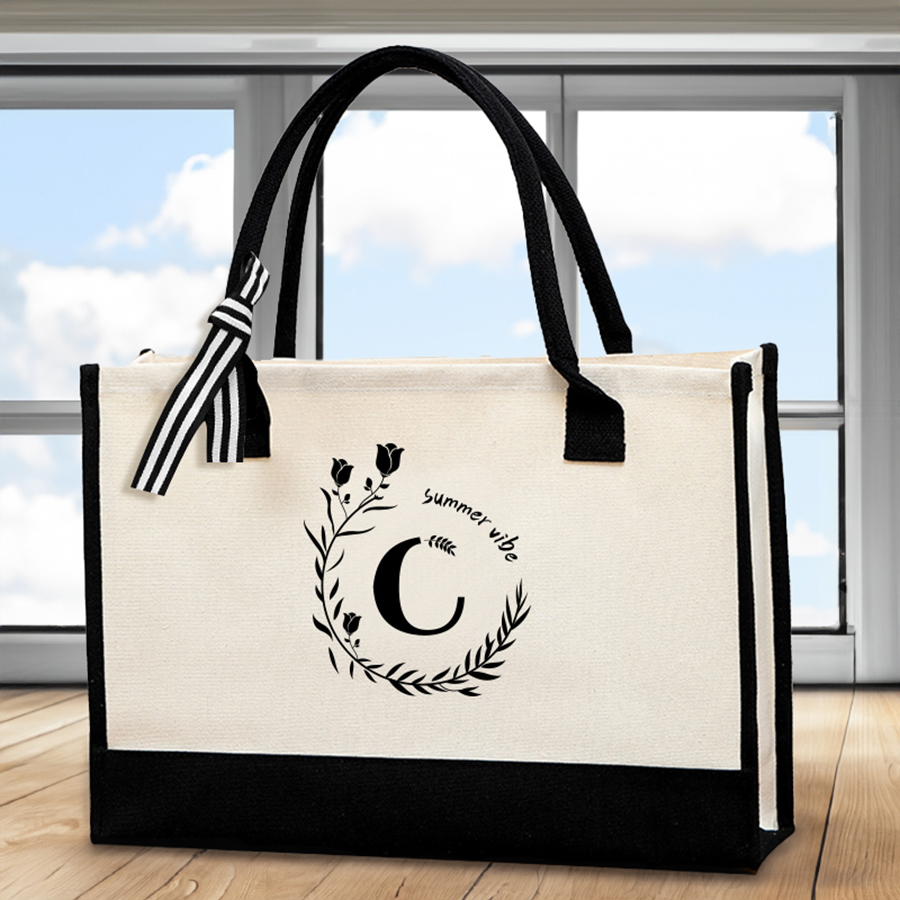 Leather letter print tote bag, - đánh giá và giá Tote Bag Canvas Print