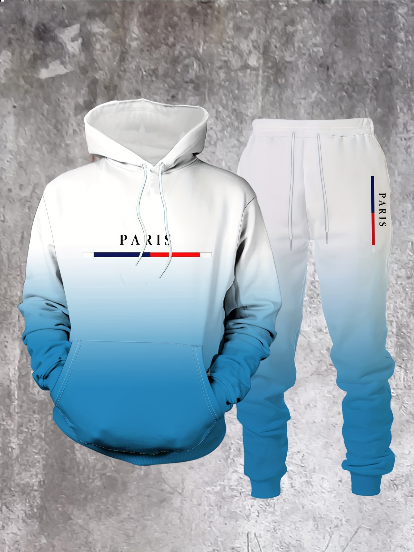 Gradient Color Paris Tracksuit - đánh giá và giá Street Fashion Outfit For Men