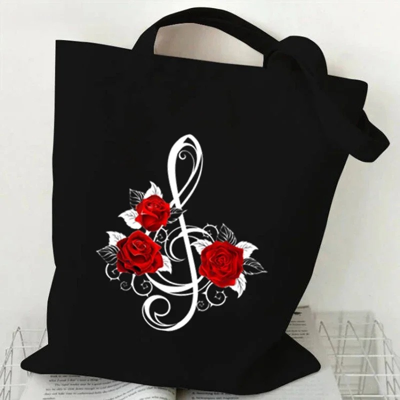 Music Note Heartbeat Printed C - đánh giá và giá Tote Bag Canvas Print