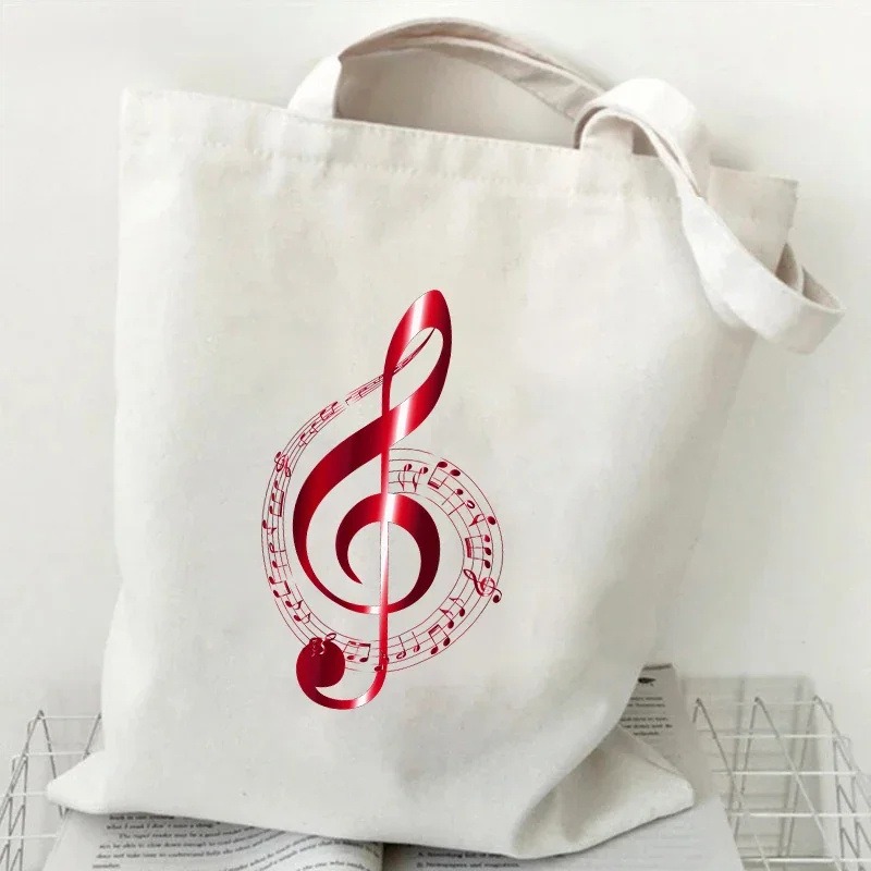 Music Note Heartbeat Printed C - đánh giá và giá Tote Bag Canvas Print