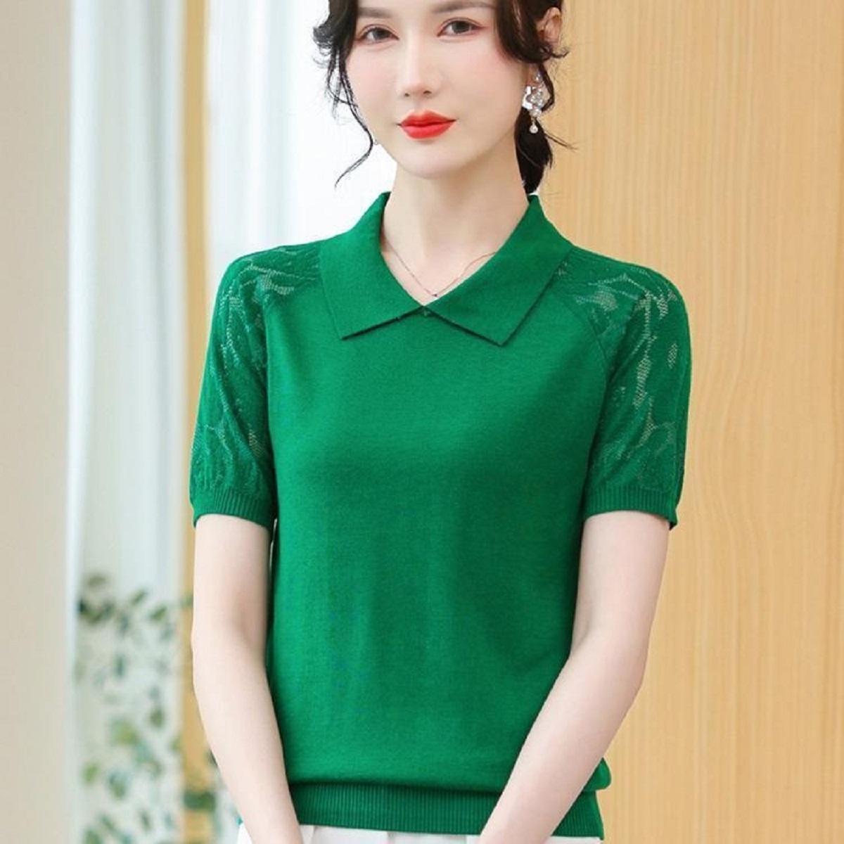 Women Summer Sweater Polo Neck - đánh giá và giá Korean Street Fashion Female