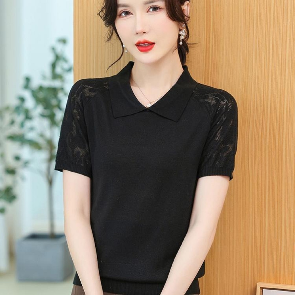 Women Summer Sweater Polo Neck - đánh giá và giá Korean Street Fashion Female