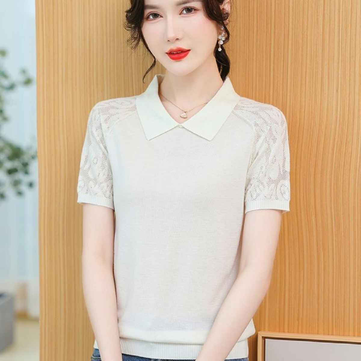 Women Summer Sweater Polo Neck - đánh giá và giá Korean Street Fashion Female