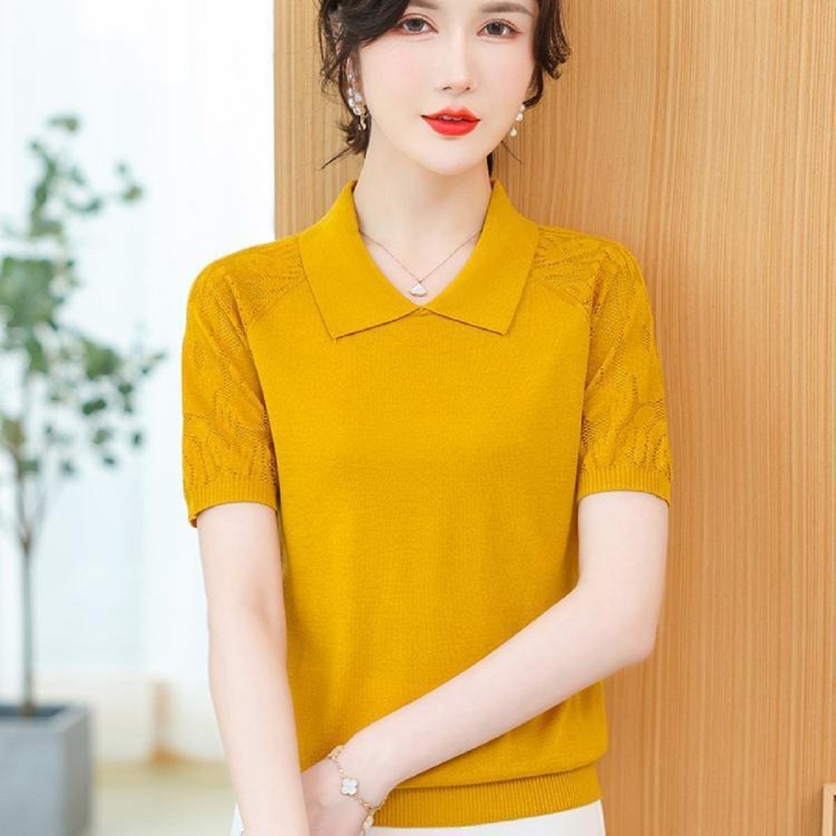 Women Summer Sweater Polo Neck - đánh giá và giá Korean Street Fashion Female