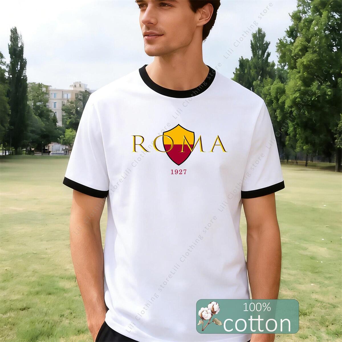 ROMA Letter Graphic Print Men' - đánh giá và giá Street Fashion Roma