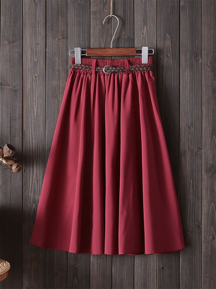 Midi Knee Length Summer Skirt  - đánh giá và giá Korean Street Fashion Female
