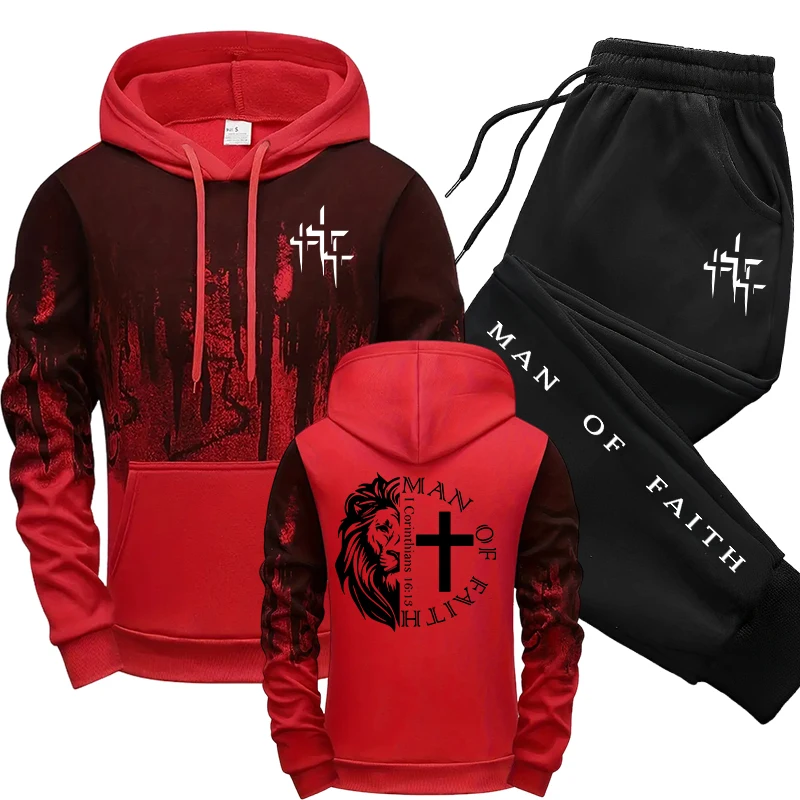 Man of Faith Pattern Men's Set - đánh giá và giá Street Fashion Art