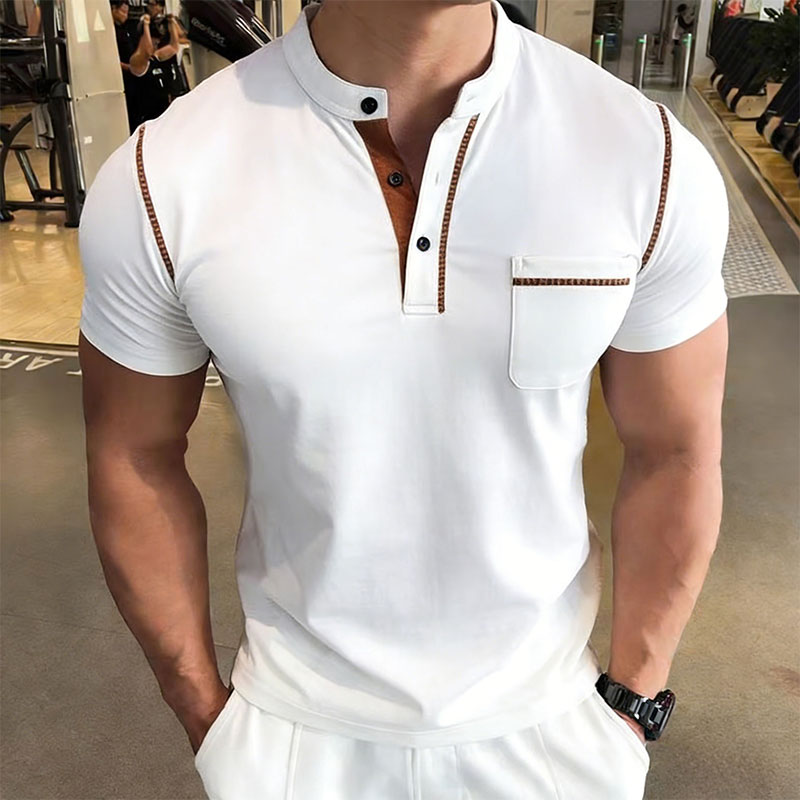 New Summer Men's Henry Collar  - đánh giá và giá Street Fashion Styles